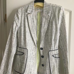 White with black trim CAbi jacket Style #204